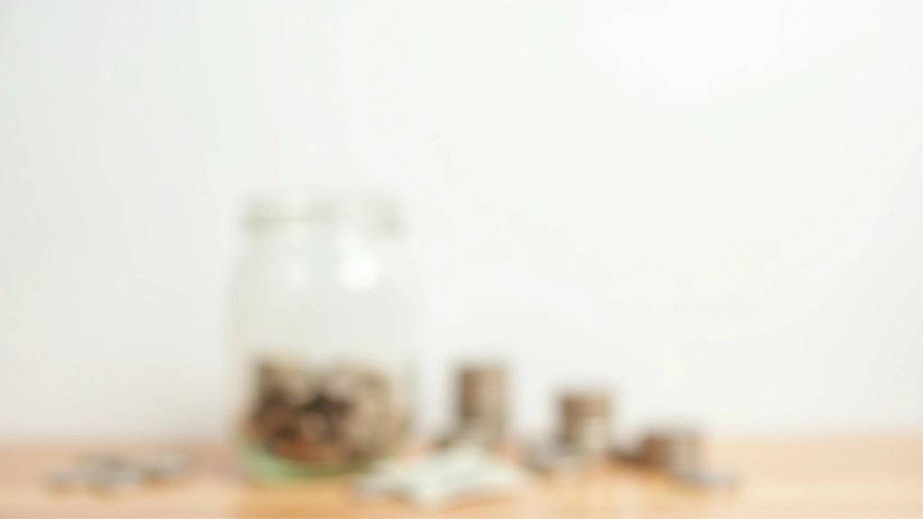 Savings jar with coins and cash on wooden surface, financial planning concept