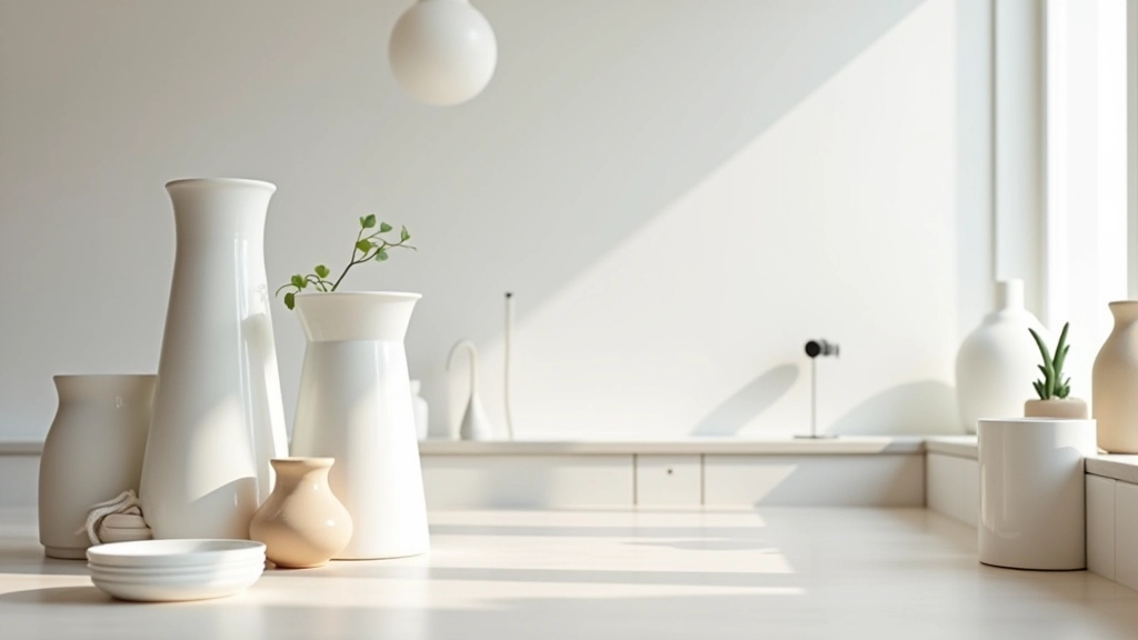 Minimalist home interior with carefully arranged objects and clean surfaces